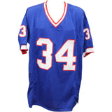 Thurman Thomas Autographed/Signed Pro Style Blue Jersey BAS 45437