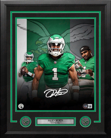 Jalen Hurts Philadelphia Eagles Autograph 16x20 TB Collage Framed Photo Beckett