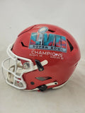 TRAVIS KELCE SIGNED KC CHIEFS F/S SB LOGO SPEEDFLEX AUTHENTIC HELMET BECKETT QR