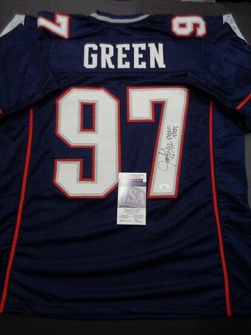 Jarvis Green Signed New England Patriots Jersey (JSA COA) 2xSuper Bowl Champ D.E