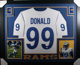 AARON DONALD (Rams white SKYLINE) Signed Autographed Framed Jersey JSA