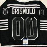 Autographed/Signed Chevy Chase Clark Griswold Chicago Black Jersey Beckett COA