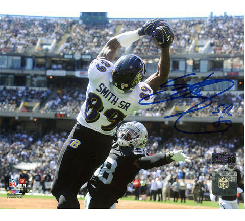 Steve Smith Sr. Signed Ravens Unframed 8x10 Photo-Over the Top vs Raiders