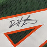 Framed Autographed/Signed Devin Hester 35x39 Miami Green College Football Jersey