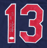 Omar Vizquel Signed Cleveland Indians Blue Jersey Inscribed "11X GG" (JSA COA)