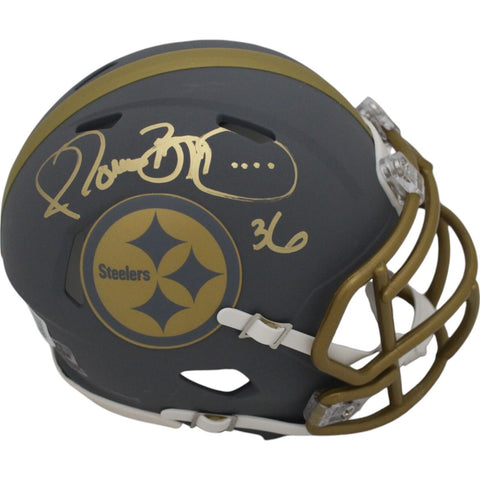 Jerome Bettis Autographed Pittsburgh Steelers Slate Mini Helmet Beckett 44103