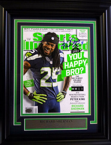 RICHARD SHERMAN AUTOGRAPHED SIGNED SEAHAWKS FRAMED SPORTS ILLUSTRATED RS 90590