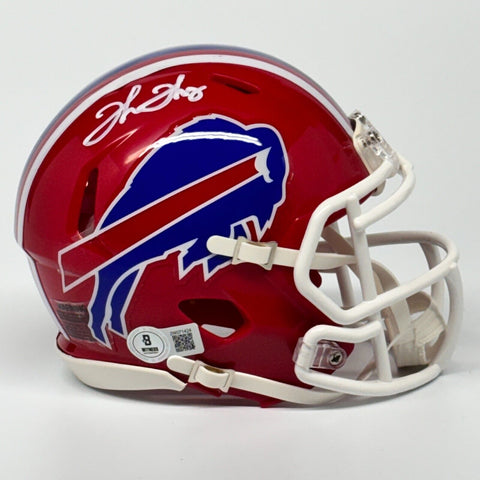 THURMAN THOMAS SIGNED AUTOGRAPHED BUFFALO BILLS RED MINI HELMET BECKETT