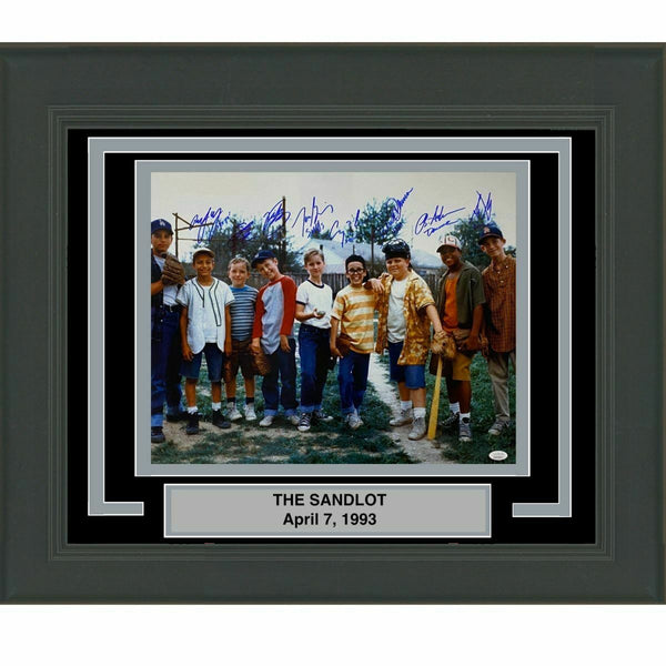 FRAMED Autographed/Signed THE SANDLOT 8x CAST SIGNED 16x20 Movie Photo JSA COA