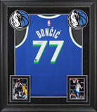 Mavericks Luka Doncic Authentic Signed Blue Nike Framed Jersey BAS #AD64284