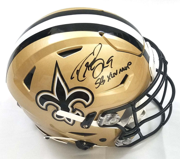 Drew Brees Signed New Orleans Saints Riddell Speed Flex Helmet Beckett Witnessed