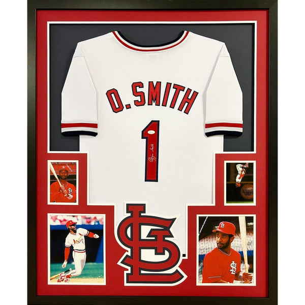 Ozzie Smith Autographed Signed Framed St. Louis Cardinals Jersey JSA