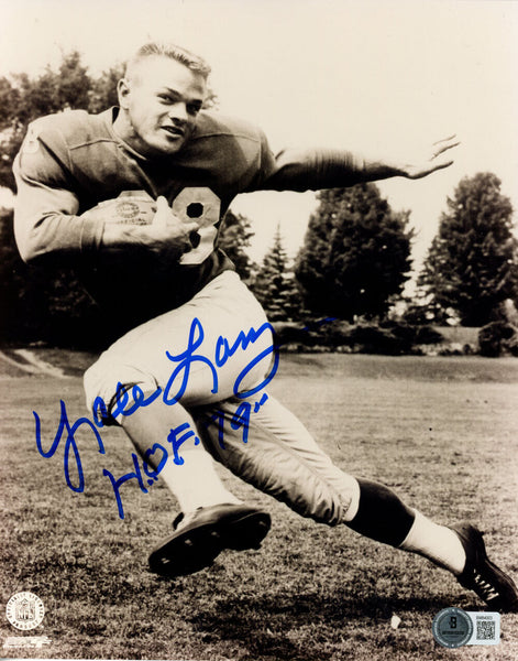 Yale Lary Autographed Detroit Lions 8x10 Photo HOF Beckett 45761