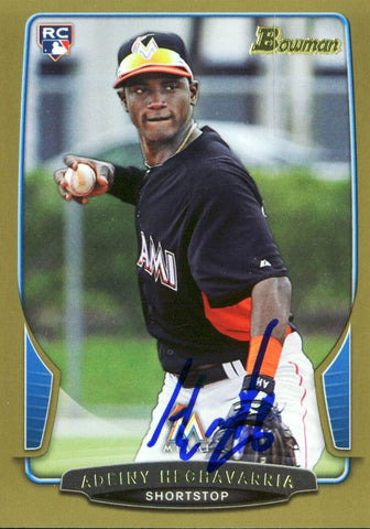 Marlins Adeiny Hechavarria Authentic Signed Card 2013 Bowman RC #131 w/ COA