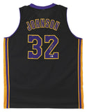 Magic Johnson Authentic Signed Black Pro Style Jersey Purple Numbers BAS Witness