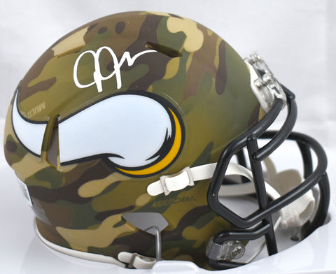 Justin Jefferson Autographed Vikings Camo Speed Mini Helmet-Beckett W Hologram