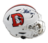 Terrell Davis Signed Denver Broncos Speed Flex Auth Alt Snowcap Helmet w/ Insc