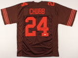 Nick Chubb Signed Browns Color Rush Jersey (Beckett COA) 2nd Rd Draft Pick 2018