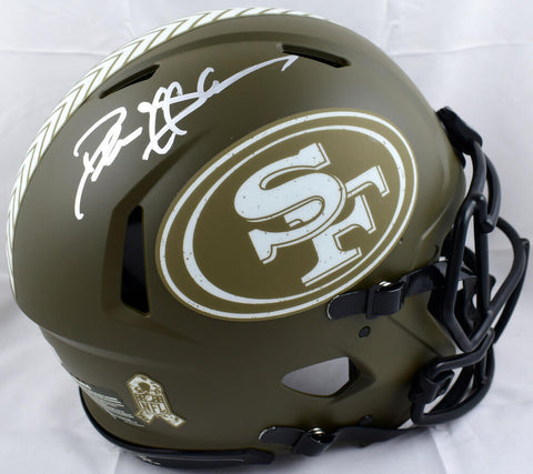 Deion Sanders Signed 49ers F/S Salute to Service Speed Authentic Helmet-BeckettW