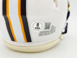 ODELL BECKHAM JR. AUTOGRAPHED LSU WHITE SPEED MINI HELMET BECKETT WITNESS 235089