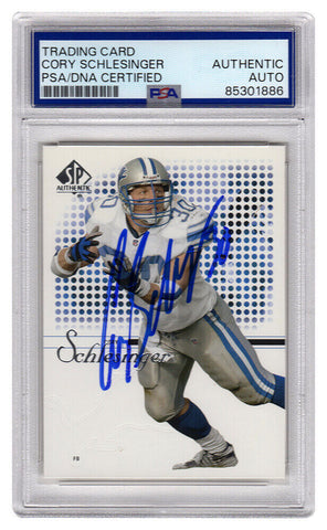 Cory Schlesinger Signed Lions 2002 SP Authentic Football Trading Card #84 -(PSA)