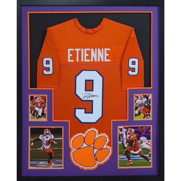 Travis Etienne Autographed Signed Framed Clemson Jaguars Jersey JSA