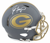 Packers Brett Favre Signed Slate Full Size Speed Proline Helmet w/ Case BAS Wit