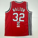 Autographed/Signed Bill Walton Portland Red Basketball Jersey JSA COA