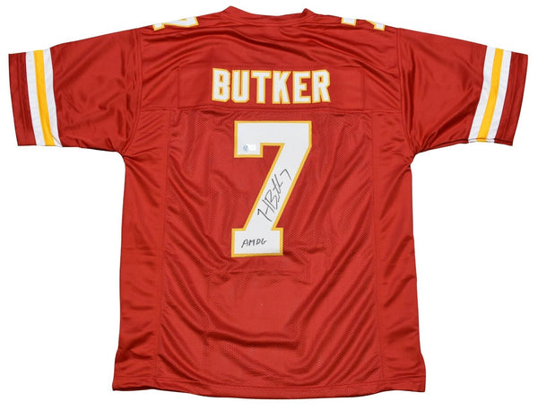 HARRISON BUTKER SIGNED AUTOGRAPHED KANSAS CITY CHIEFS #7 RED JERSEY BECKETT