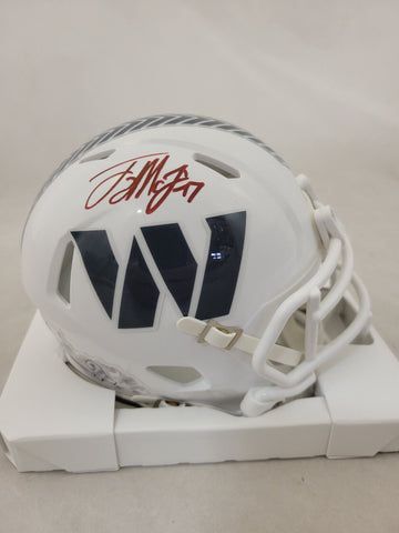 TERRY MCLAURIN SIGNED WASHINGTON COMMANDERS STS 3 SPEED MINI HELMET BECKETT QR