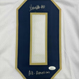 Autographed/Signed Xavier Watts "All-American" Notre Dame White Jersey JSA COA