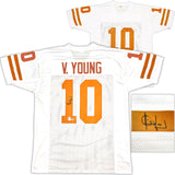 TEXAS LONGHORNS VINCE YOUNG AUTOGRAPHED WHITE & ORANGE JERSEY PSA/DNA 229529