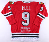 Bobby Hull Signed Blackhawks Career Stat Jersey Inscibd The Golden Jet (JSA COA)