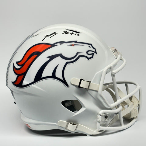 BO NIX AUTOGRAPHED SIGNED DENVER BRONCOS FULL SIZE WHITE REPLICA HELMET BECKETT