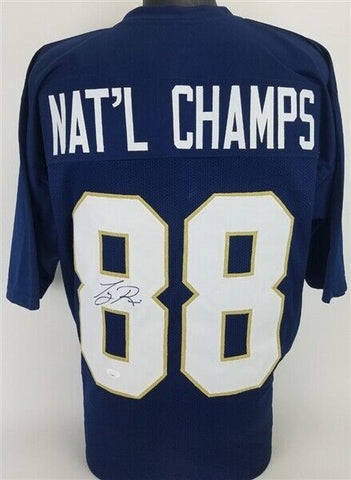 Tony Rice Signed Notre Dame Fighting Irish 88 Nat'l Champs Custom Jersey (JSA)