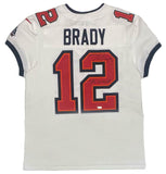 TOM BRADY Autographed "SB LV MVP" White Buccaneers Nike Elite Jersey FANATICS