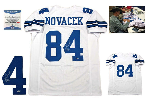 Jay Novacek Autographed SIGNED Custom Jersey - Beckett - Pro Style - White