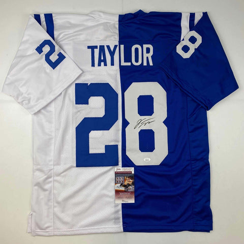 Autographed/Signed Jonathan Taylor Indianapolis Split Football Jersey JSA COA