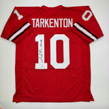 Autographed/Signed Fran Tarkenton Georgia Red College Football Jersey BAS COA