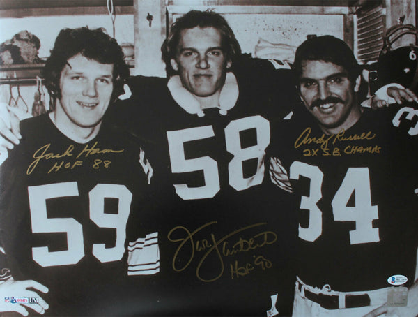 Jack Lambert Ham & Russell Signed Pittsburgh Steelers 16x20 Photo BAS 28384