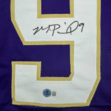 Autographed/Signed Michael Penix Jr. Washington Huskies Purple Jersey BAS COA