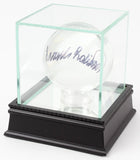 Frank Robinson Signed Crystal Baseball With Display Case (PSA COA) 500 HR Club