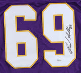 Jared Allen Signed Minnesota Vikings Jersey (Beckett Holo) 5xPro Bowl Defnse End