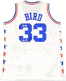 CELTICS LARRY BIRD AUTOGRAPHED WHITE ALL STAR JERSEY BECKETT WITNESS 233366