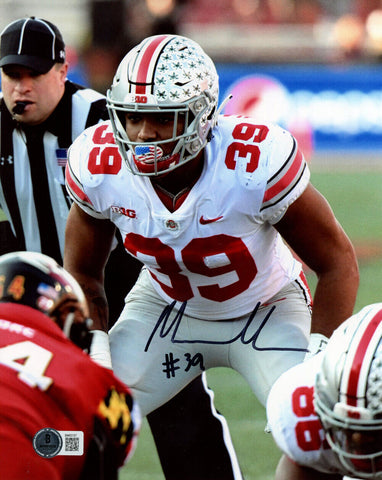 Malik Harrison Autographed Ohio State Buckeyes 8x10 Photo Beckett 47355