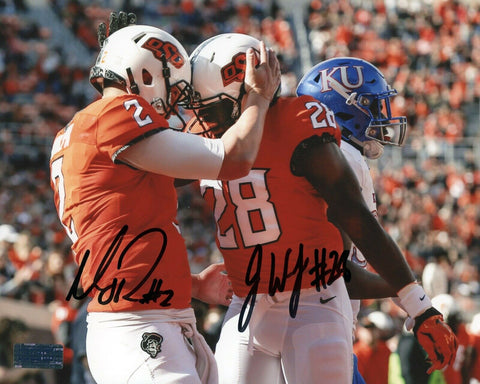 MASON RUDOLPH & JAMES WASHINGTON SIGNED OKLAHOMA STATE COWBOYS 8x10 PHOTO COA