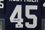 RUDY RUETTIGER (Notre Dame navy SKYLINE) Signed Autograph Framed Jersey Beckett