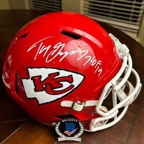 TONY GONZALEZ AUTOGRAPHED SIGNED KANSAS CITY CHIEFS FS REPLICA HELMET HOF 19 BAS