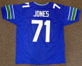 SEATTLE SEAHAWKS WALTER JONES AUTOGRAPHED SIGNED BLUE JERSEY MCS HOLO 124675