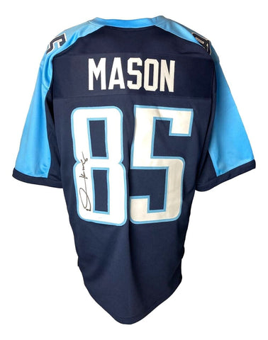 Derrick Mason Tennessee Signed Blue Football Jersey JSA ITP